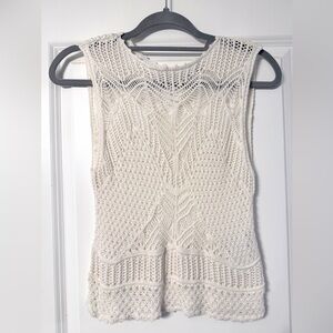 Abercrombie & Fitch Cream Crochet Knit Tank